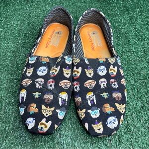 Bobs by Skechers Plush Pup Smarts Womens Size 8 Black Slip On Shoes Flats